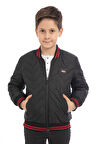 Erkek Çocuk Kolej Yaka Astarlı Su ve Rüzgar Geçirmez Fermuarlı Cep Mont Ceket