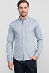 Tudors Slim Fit Dar Kesim Uzun Kol Poplin Oxford Erkek Gömlek