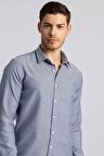 Tudors Modern Slim Fit Dar Kesim Armürlü Erkek Gömlek