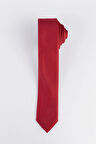 Düz İnce Çizgili Bordo Erkek Kravat