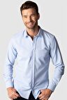 Tudors Modern Slim Fit Dar Kesim Armürlü Erkek Gömlek