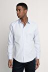 Tudors Slim Fit Uzun Kol Oxford Doku Armürlü Biyeli Erkek Gömlek