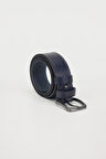 Erkek %100 Hakiki Deri 4 cm Spor Lacivert Kemer