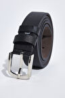 Erkek Deri 3 cm Klasik Siyah Kemer
