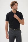 Erkek Slim Fit Dar Kesim Premium Seri %100 Pamuk Yumuşak Dokulu Merserize Siyah Polo Yaka Tişört