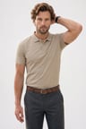 Erkek Slim Fit Dar Kesim Premium Seri %100 Pamuk Yumuşak Dokulu Merserize Kahve Polo Yaka Tişört 