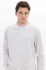 Erkek Standart Fit Normal Kesim Uzun Kollu Ekstra Soft Modal Kumaş Bisiklet Yaka Taş Sweatshirt