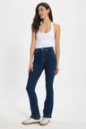 Kadın Regular Fit Klasik Kesim Pamuklu Likralı İspanyol Paça Lacivert Jean Kot Pantolon