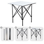 Katlanabilir Alüminyum Kamp ve Piknik Masası - Akordion - Silver - (54024)