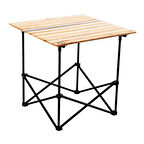 Katlanabilir Ahşap Kamp ve Piknik Masası XL - Akordion - (54026) - Taşıma Çantalı