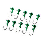 Jighead - Zoka - Kurşunlu Olta İğnesi - (XH-A 02) - Yeşil - 8 Gr - 10 Adet