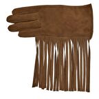 Kahve Kadın Püsküllü Süet Eldiven