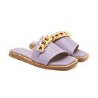 Desa Mor Bleuet Kadın Zincir Detaylı Deri Terlik