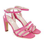 Kadın Pembe Deri Abiye Sandalet