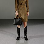 Rebeca Siyah Kadın Deri Binici Çizmesi