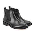 Pravin Siyah Erkek Lastikli Deri Chelsea Bot