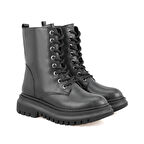 Kadın Siyah Fermuarlı Bot