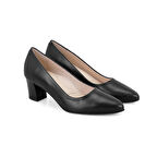 Devyn Siyah Kadın Aerocomfort Topuklu Deri Klasik Ayakkabı