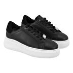 Kadın Siyah Deri Spor Ayakkabı