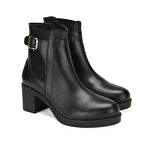 Kadın Siyah Topuklu Deri Bot