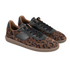 Kevin Leopar Baskılı Kadın Deri Sneaker