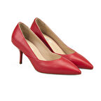 Kadın Kırmızı Topuklu Deri Stiletto