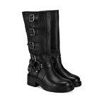 Semira Siyah Kadın Deri Çizme