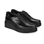 Satrina Siyah Kadın Deri Günlük Ayakkabı