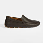 Erkek Kahve Slip-On Deri Loafer