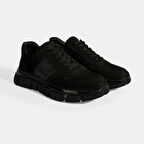 Erkek Siyah Bağcıklı Nubuk Deri Spor Ayakkabı