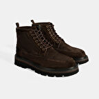 Erkek Kahve Bağcıklı Süet Bot