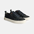 Erkek Lacivert Bağcıklı Deri Günlük Ayakkabı