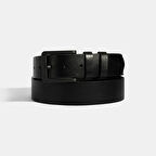 Erkek Siyah Spor Deri Kemer