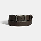 Erkek Siyah / Kahve Çift Taraflı Deri Kemer