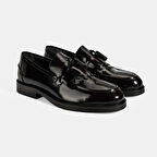 Erkek Bordo Püskül Detaylı Deri Loafer