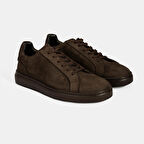 Erkek Kahve Bağcıklı Günlük Nubuk Deri Ayakkabı