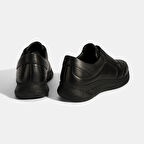 Kadın Siyah Lastikli Deri Spor Ayakkabı