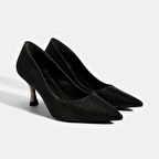 Kadın Siyah Simli Topuklu Abiye Ayakkabı