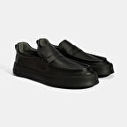 Erkek Siyah Deri Loafer
