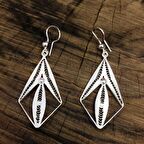 Yaprak Model Telkari 925 Ayar Gümüş Kadın Küpe