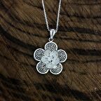 Çiçek  Model Telkari Kadın Gümüş Kolye