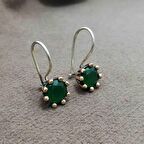 Zümrüt Taşlı Otantik Gümüş Kadın Küpe