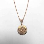 Yuvarlak Model Rose Kaplama 925 Ayar Gümüş Kadın Kolye