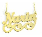 Kişiye Özel İsimli Altın Kaplama Gümüş Kadın Kolye