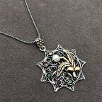 İnci Taşlı Oksitli Telkari Gümüş Kadın Kolye