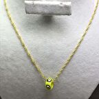 Altın Kaplama Nazar Boncuklu Kadın Gümüş Kolye