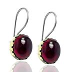 Lal Taşlı Otantik Kadın Gümüş Küpe