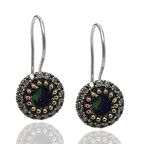 Topaz Taşlı Zirkon Süsleme Otantik Kadın Gümüş Küpe