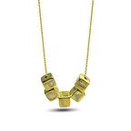 Zirkon Taşlı Altın Kaplama 5 harf Gümüş Kolye