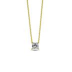 Zirkon Taşlı Baget Altın Kaplama Kadın Gümüş Kolye